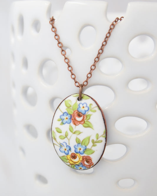 Petite Bouquet Vintage Revival Necklace, Large Medallion