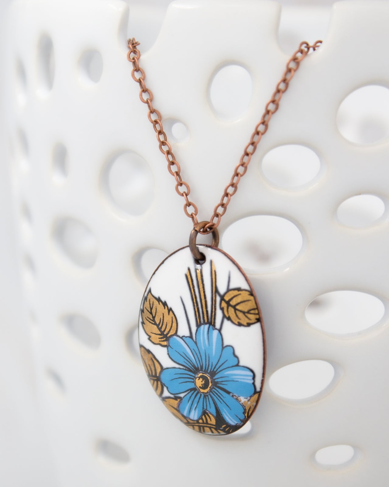 Vintage Revival Necklace, Royal Cosmos, Large Medallion