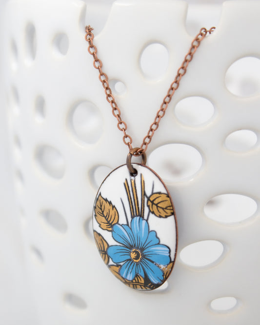 Vintage Revival Necklace, Royal Cosmos, Large Medallion