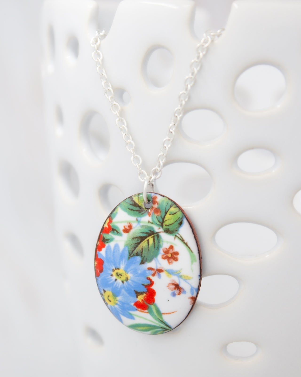 Wildflower Garden Vintage Revival Necklace, Large Medallion