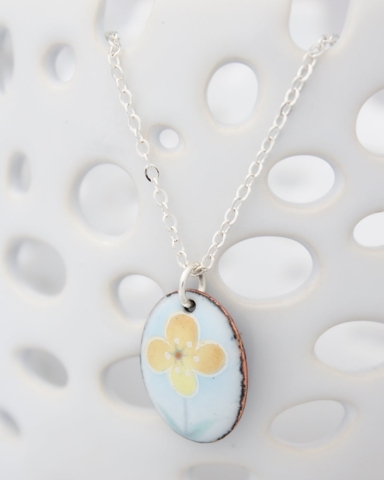 Buttercup Blues Vintage Revival Necklace, Small medallion