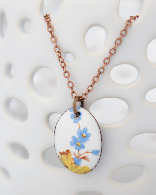 Wildflower Garden Vintage Revival Necklace, Small Medallion