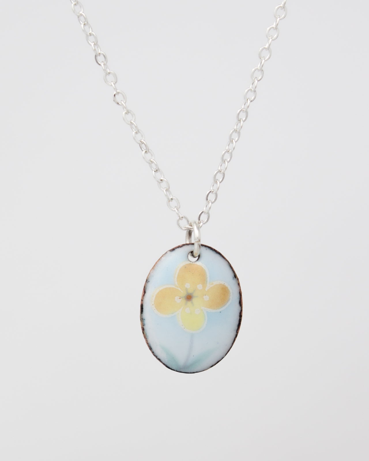 Buttercup Blues Vintage Revival Necklace, Small medallion