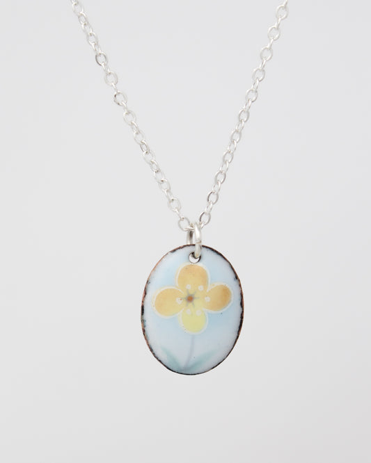 Buttercup Blues Vintage Revival Necklace, Small medallion