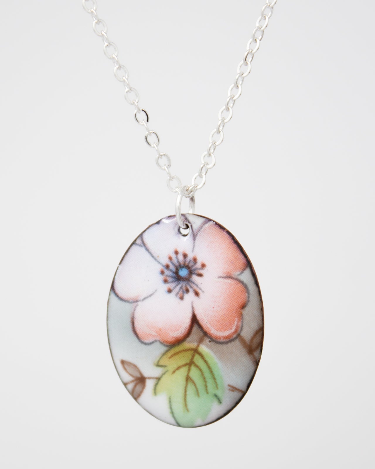 Pink Posy Vintage Revival Necklace, Large Medallion