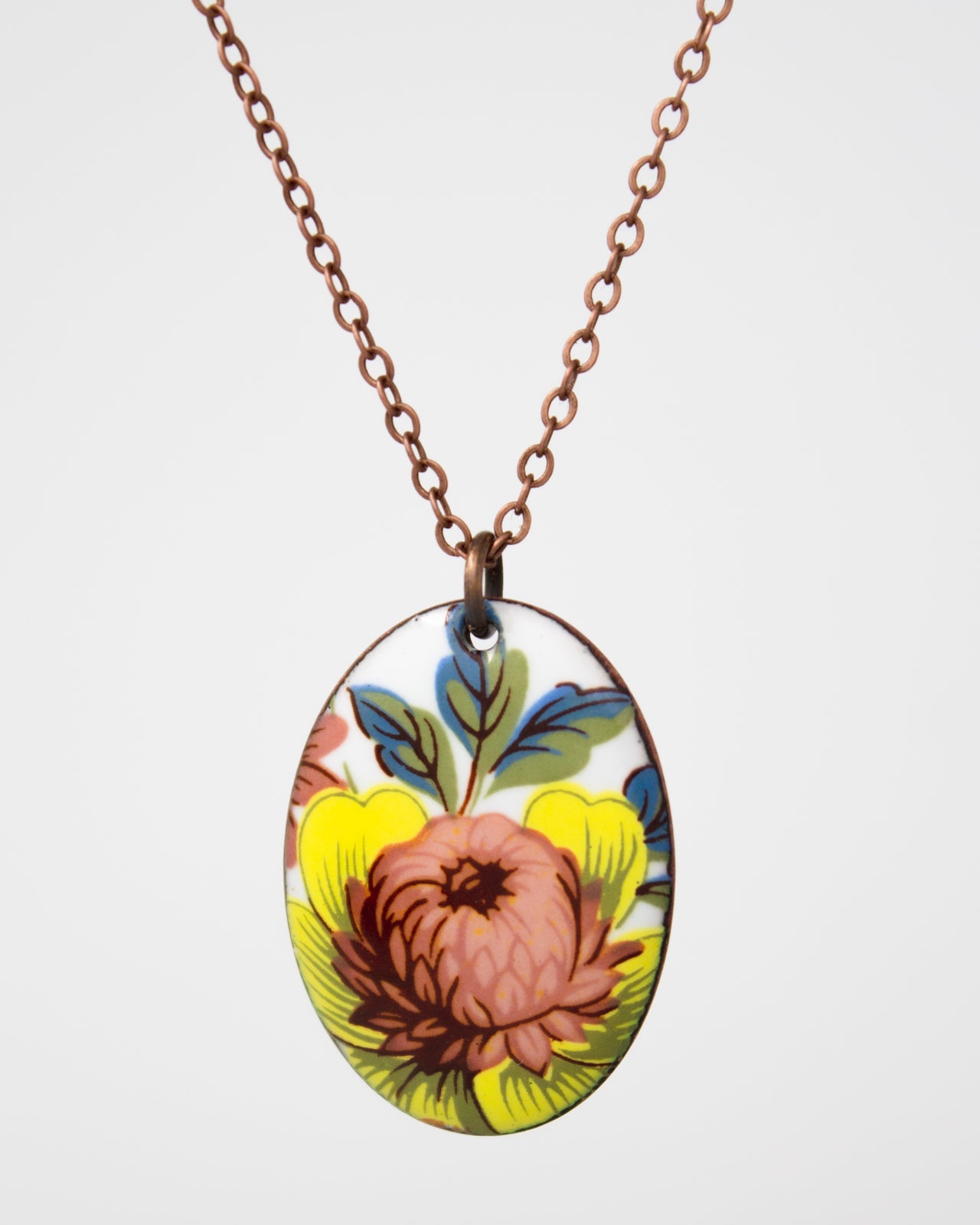 Cottage Garland Vintage Revival Necklace, Large Medallion