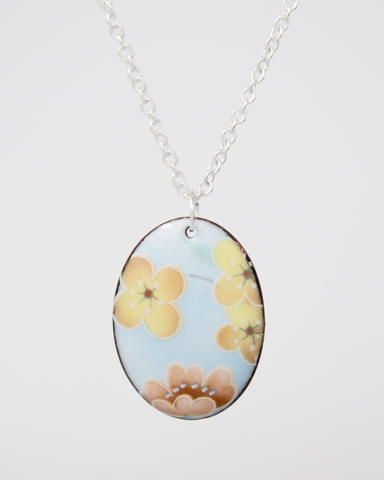 Buttercup Blues Vintage Revival Necklace, Large Medallion