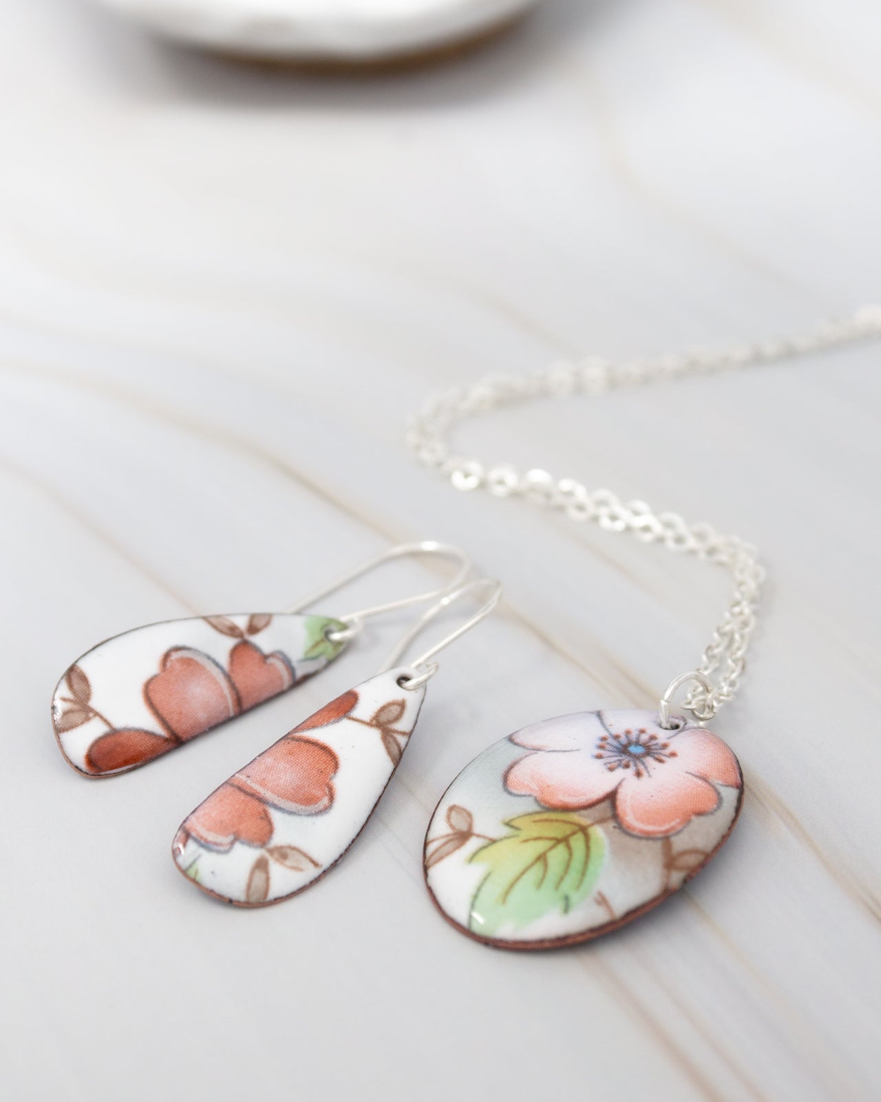 Pink Posy Vintage Revival Necklace, Large Medallion