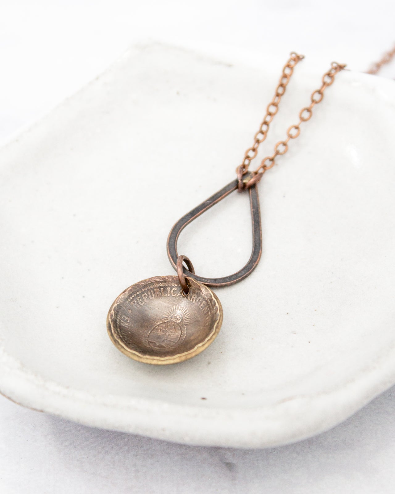 Argentina World Coin Pendant Necklace