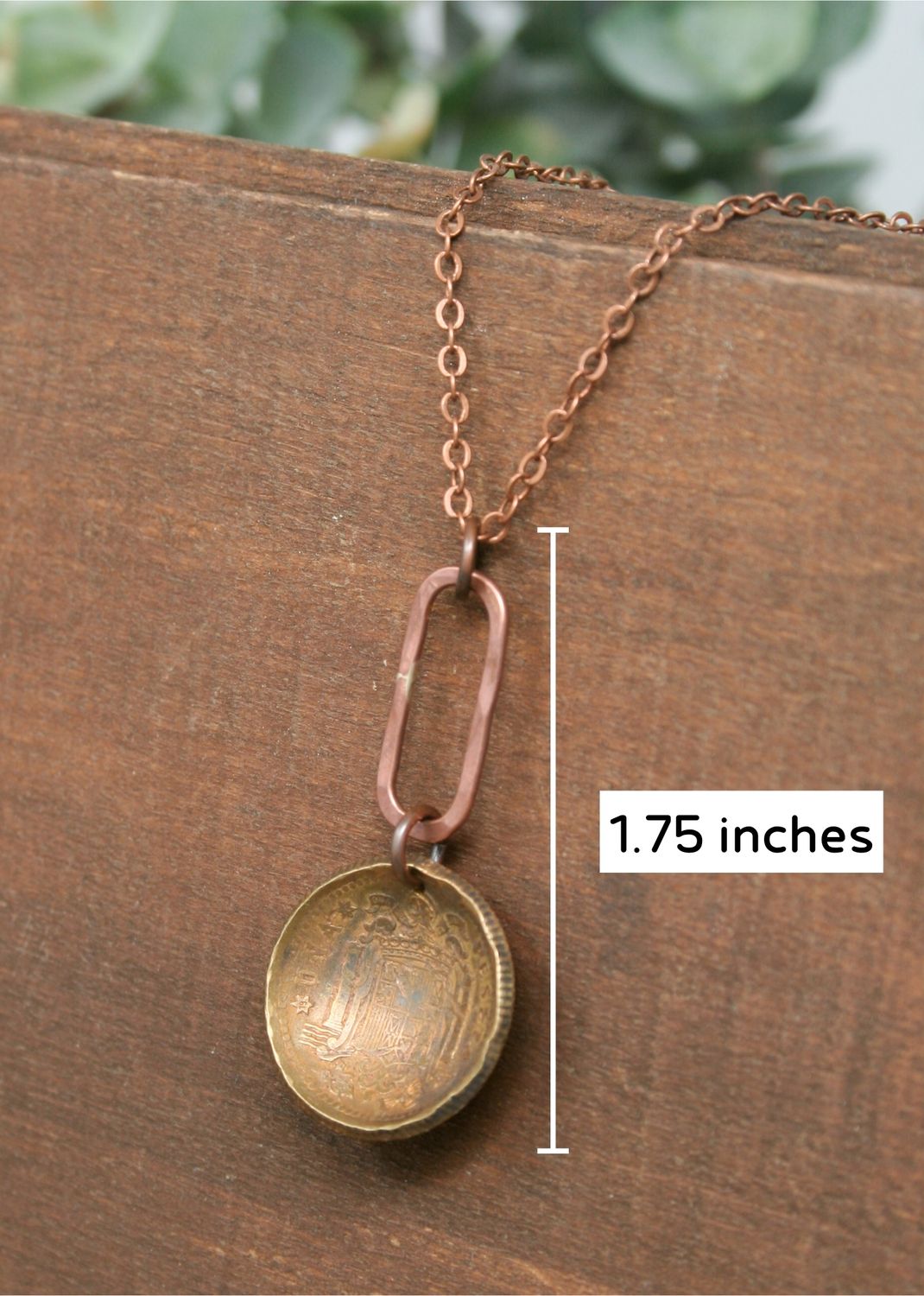 Spain World Coin Pendant Necklace