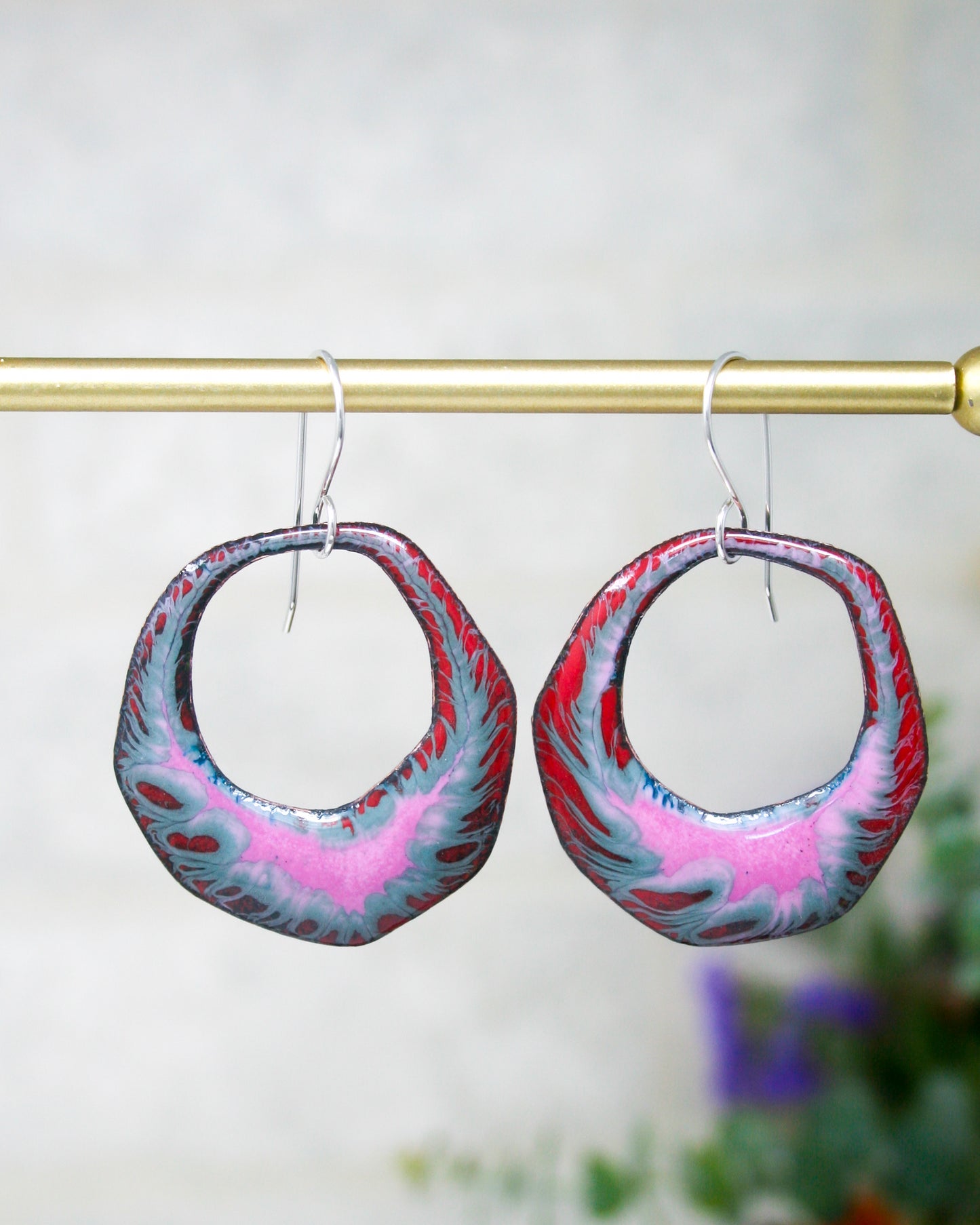 Batik earrings- Frosted Berry [ready to ship]