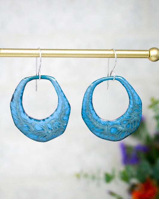 Batik earrings- Winter Tide [ready to ship]