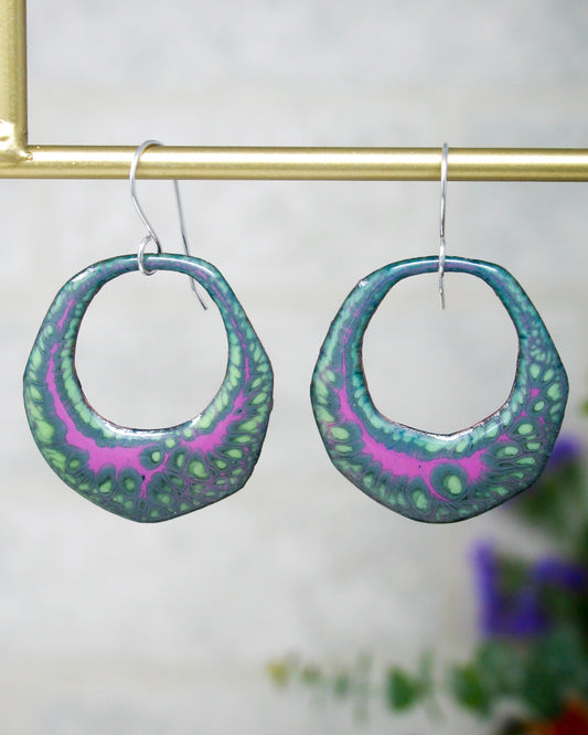 Batik earrings- Ice Orchid [ready to ship]