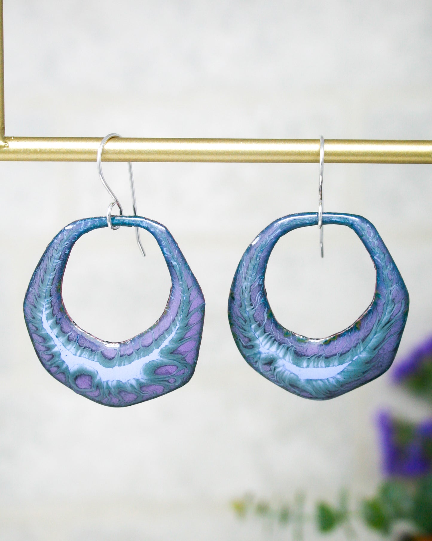 Batik earrings- Arctic Blue [ready to ship]