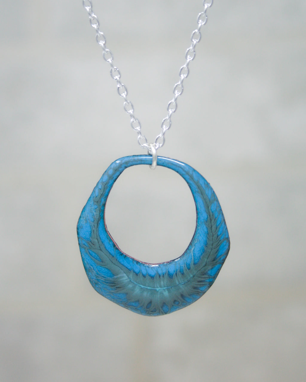 Batik necklace- Winter Tide [ready to ship]