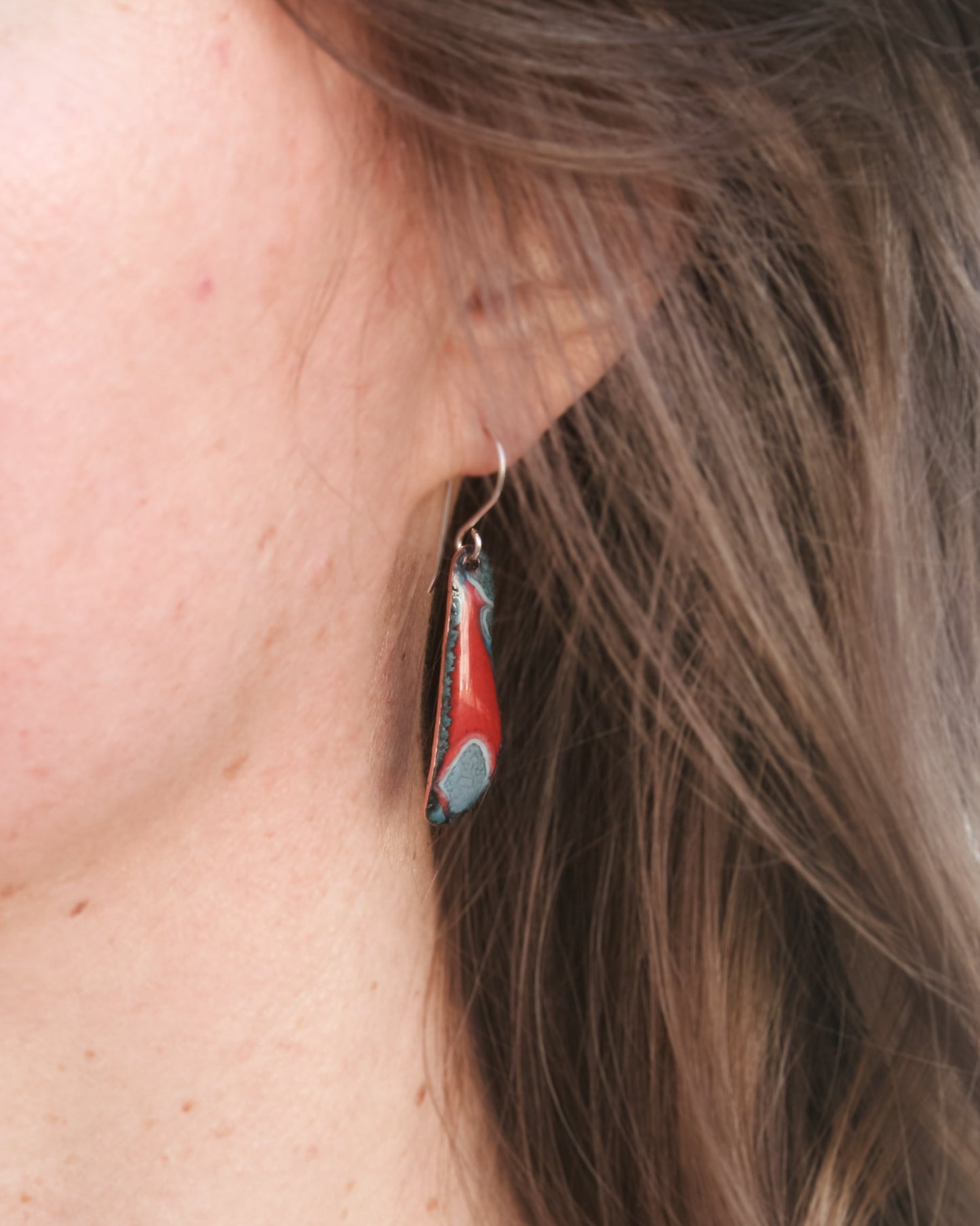 Batik wings earrings- Crimson Ember