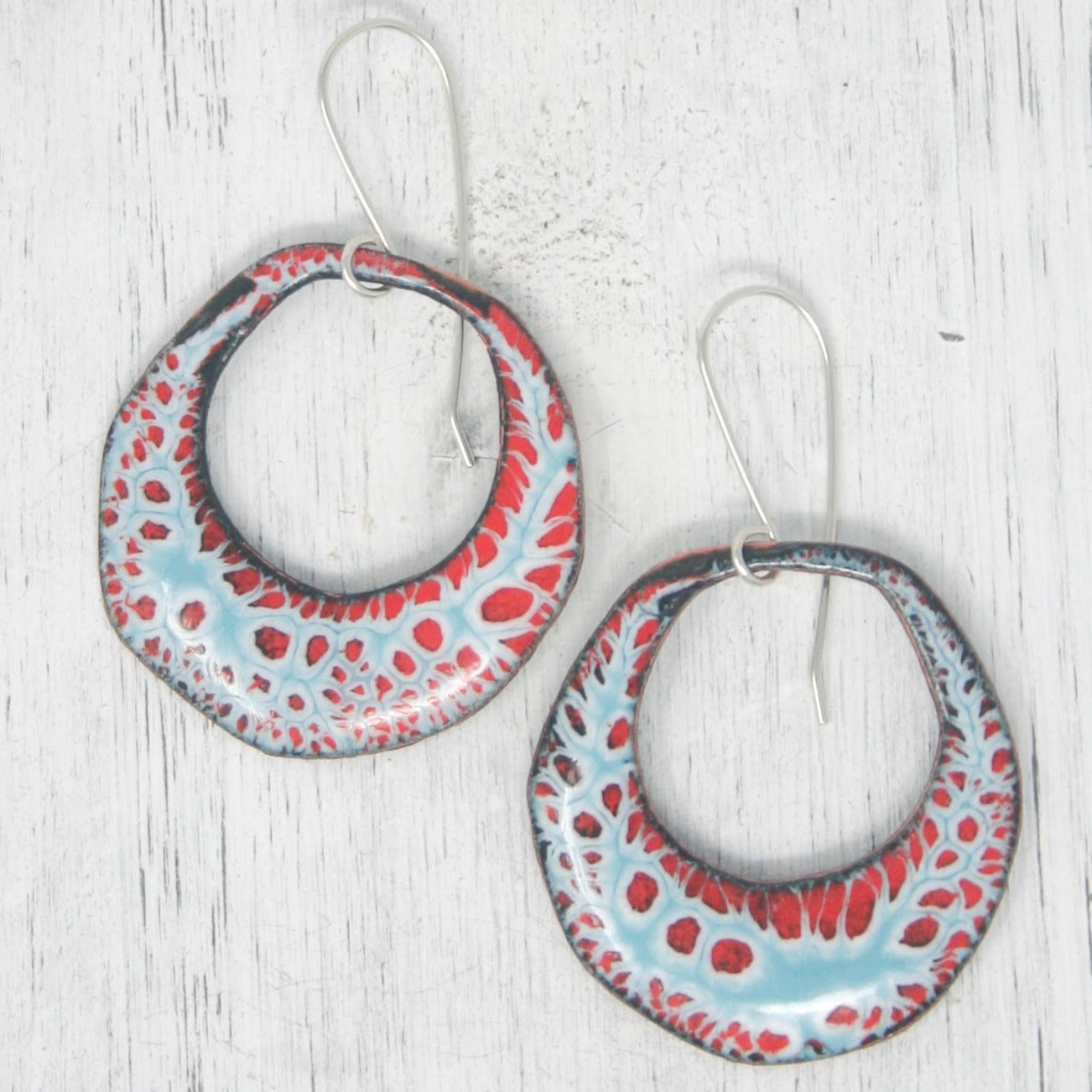 Batik earrings- Coral Reef [ready to ship]