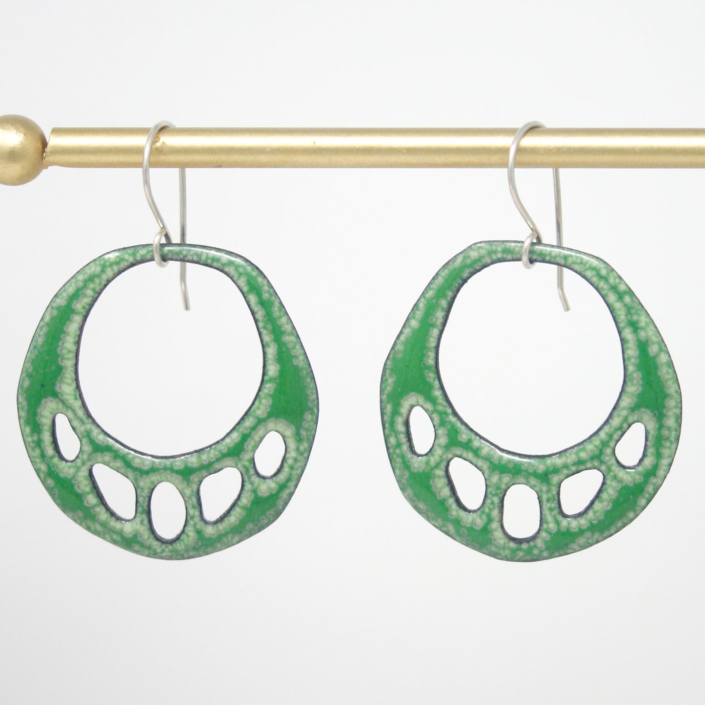 enamel batik earrings worn