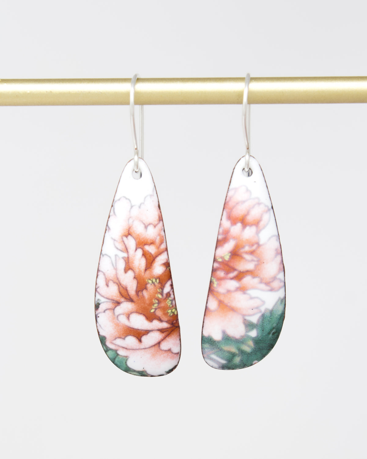 Peony Vintage Revival Earrings – November Birthday Flower, Large Drop