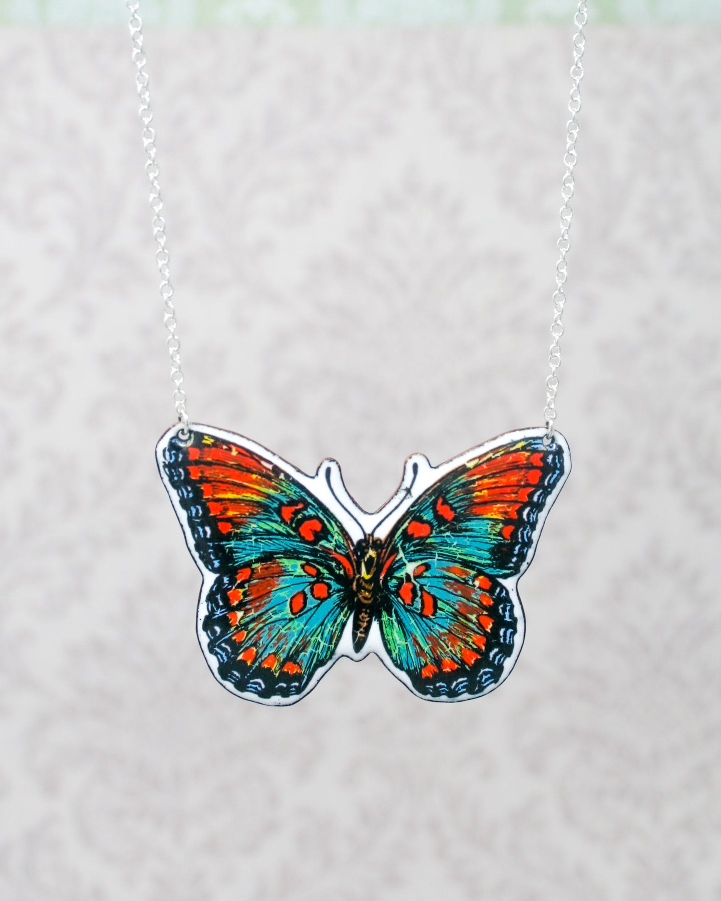 Colorful Butterfly Vintage Revival Necklace [ready to ship]