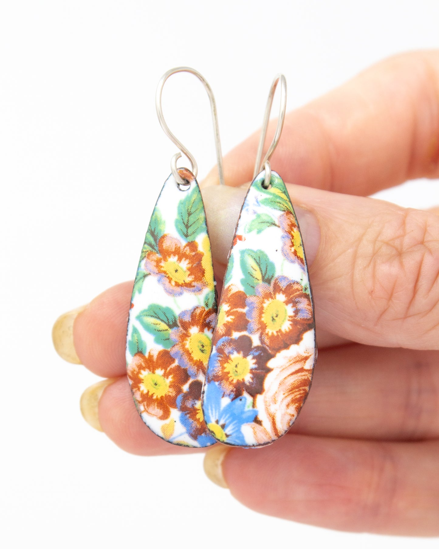 Vintage Revival Earrings, Wildflower Garden, Large drop