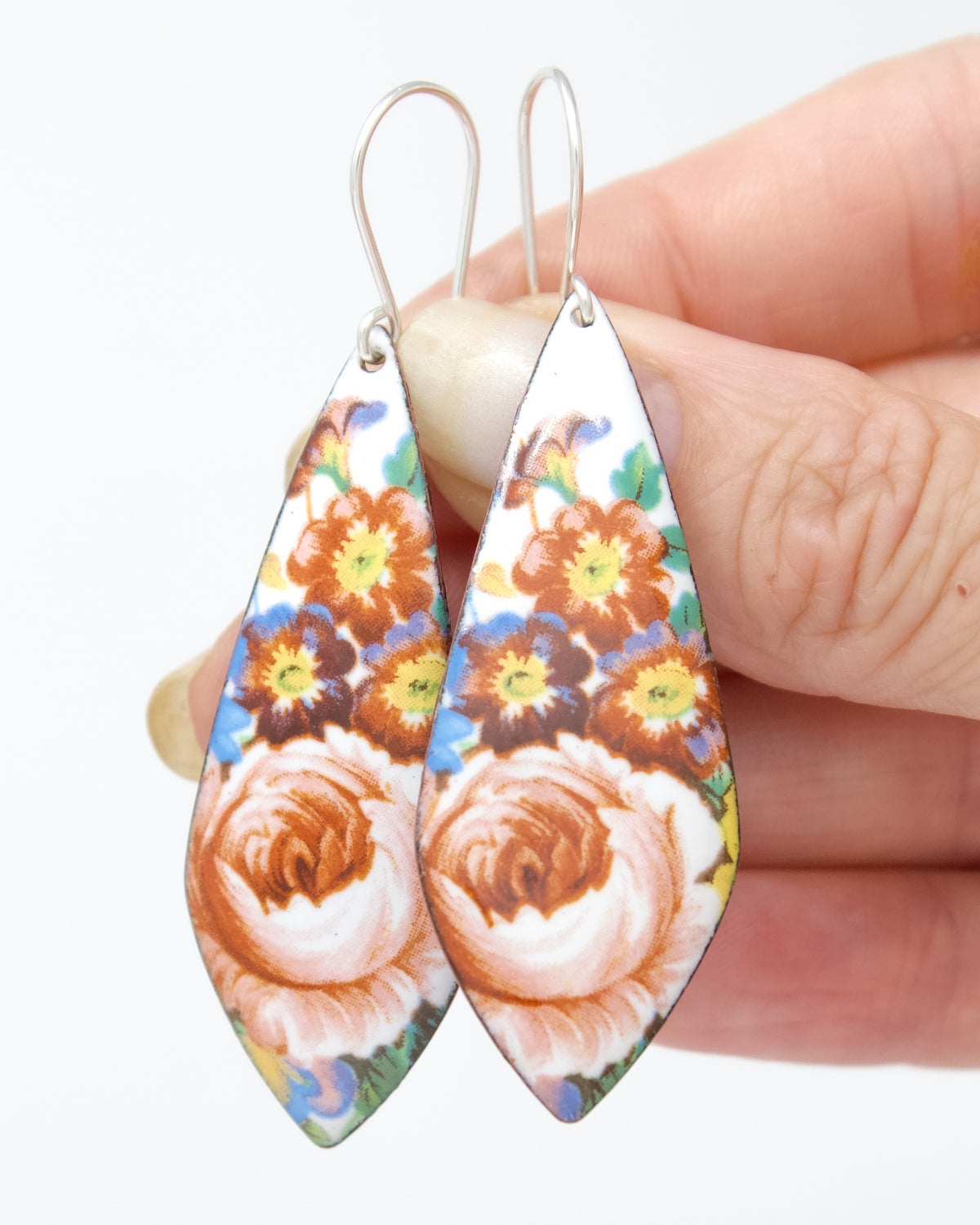 Vintage Revival Earrings, Wildflower Garden, Leaf