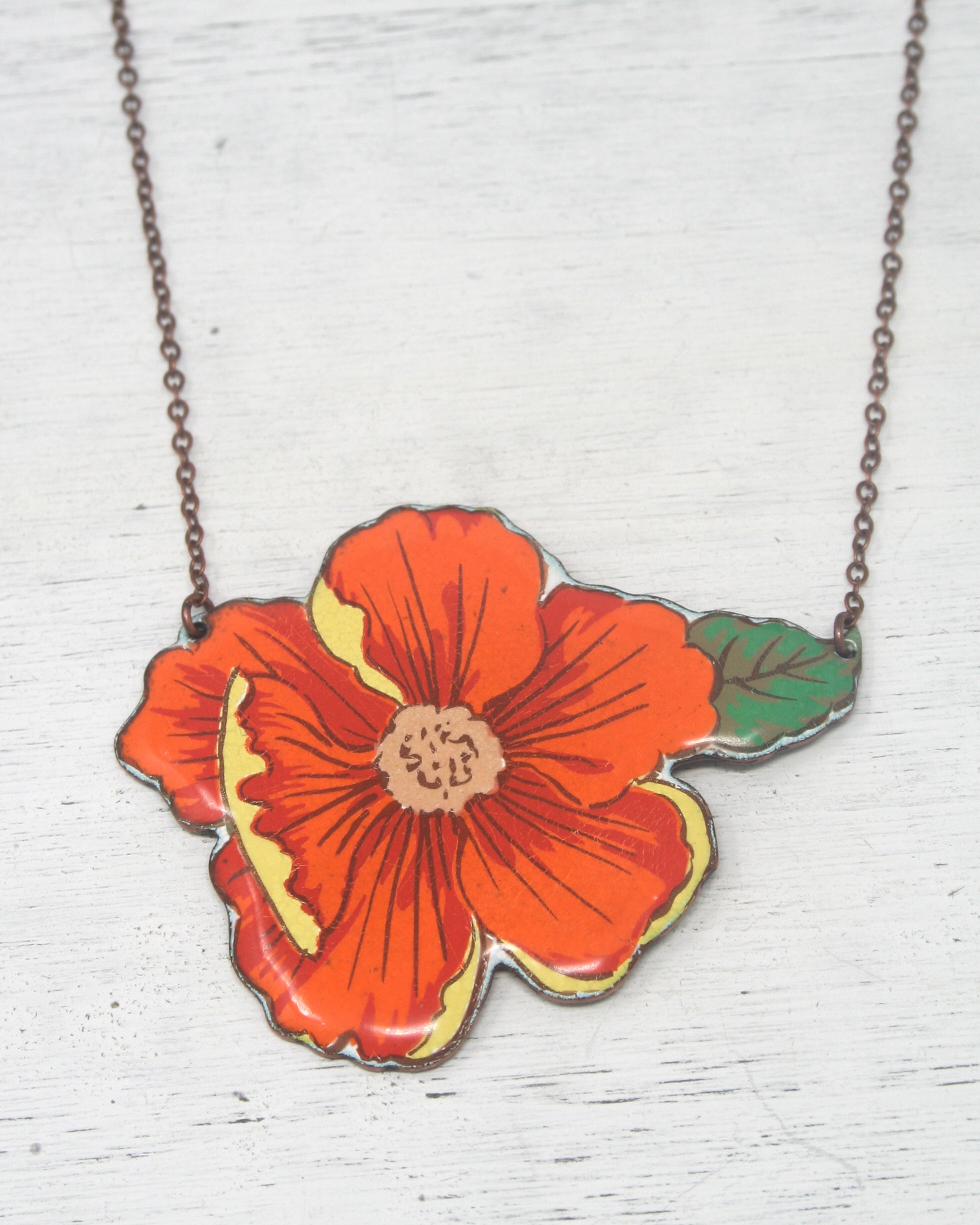 Native Mayan Orange Flower newest Necklace Set