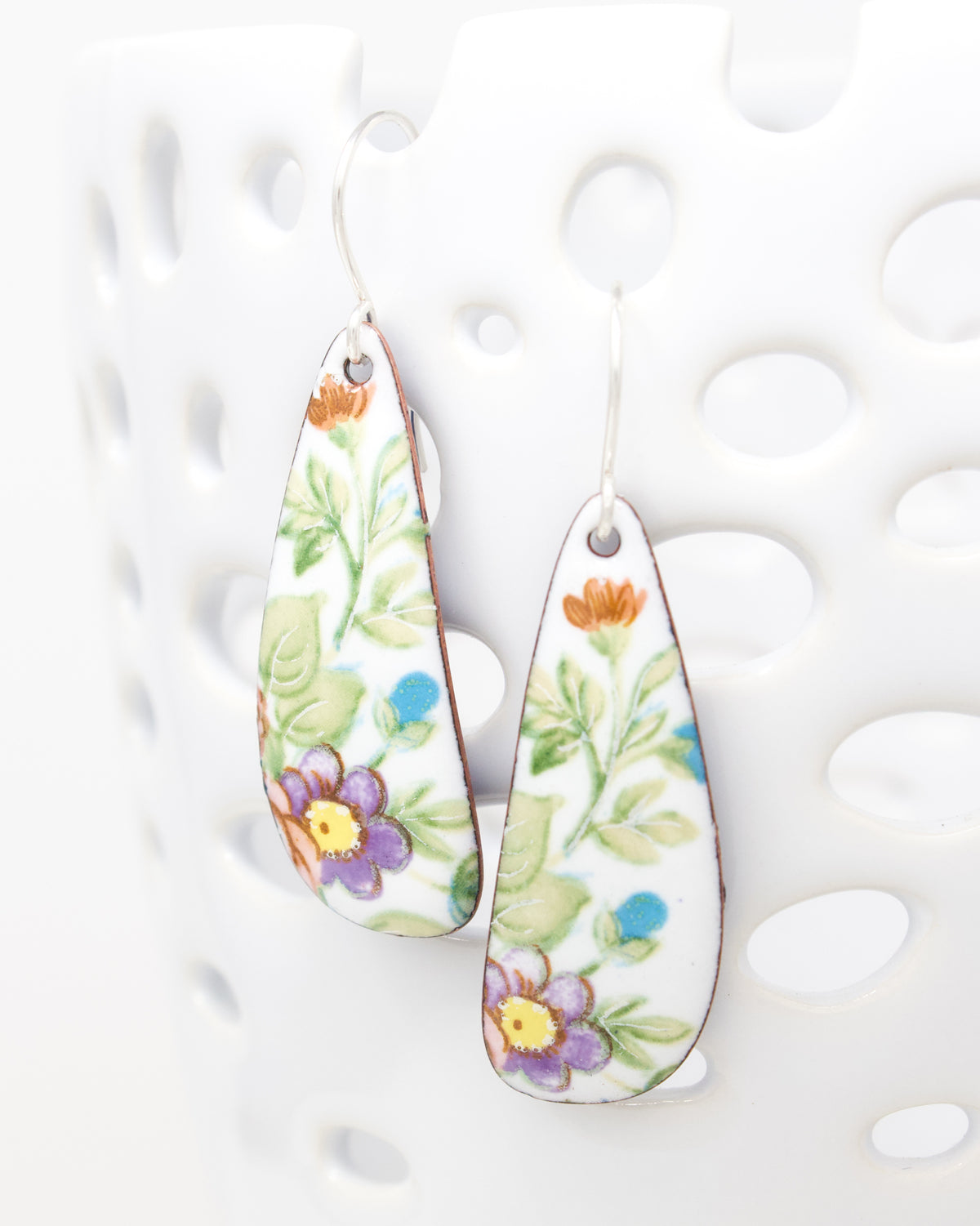 Vintage Revival Earrings, Flower Girl, Large drop