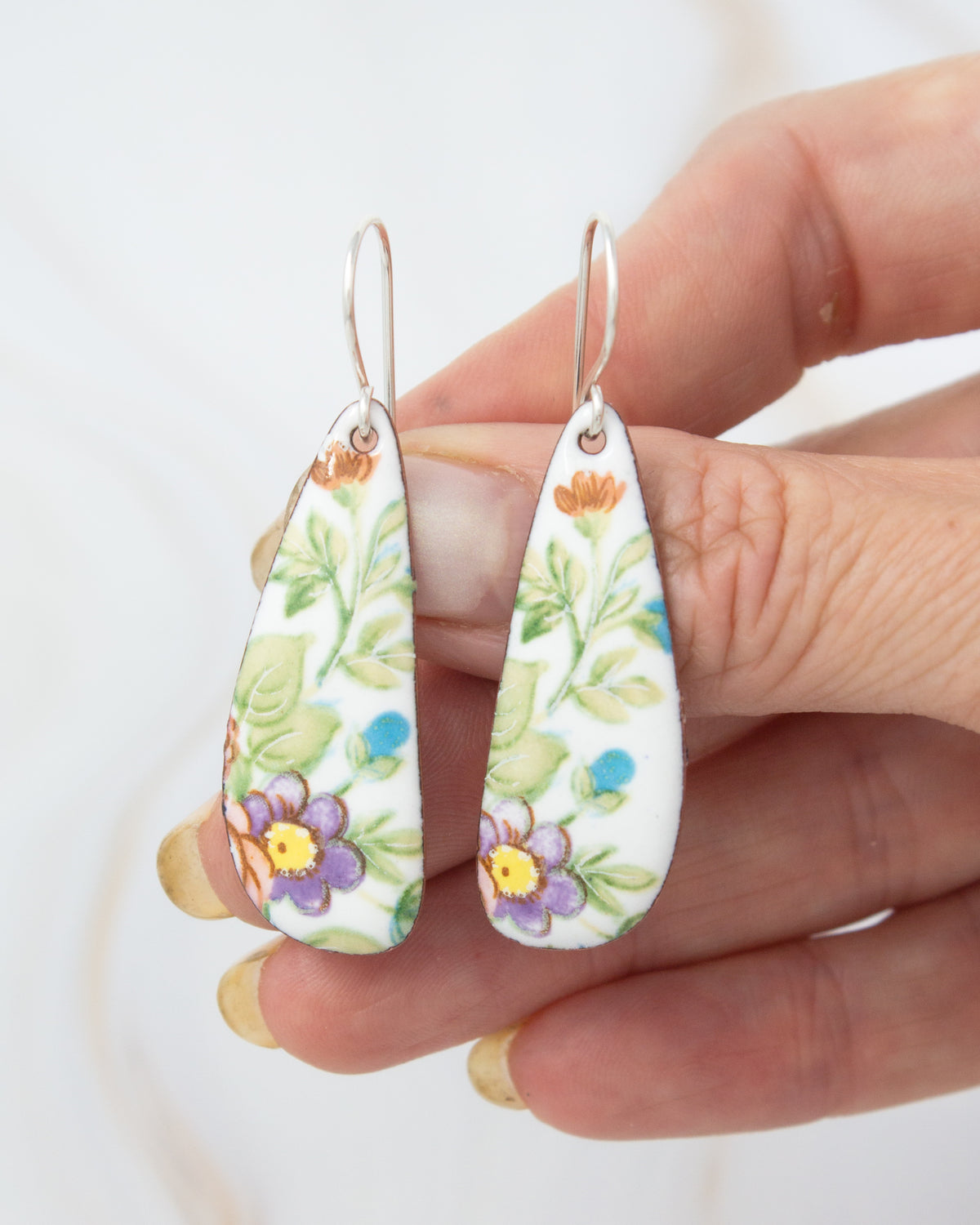 Vintage Revival Earrings, Flower Girl, Large drop