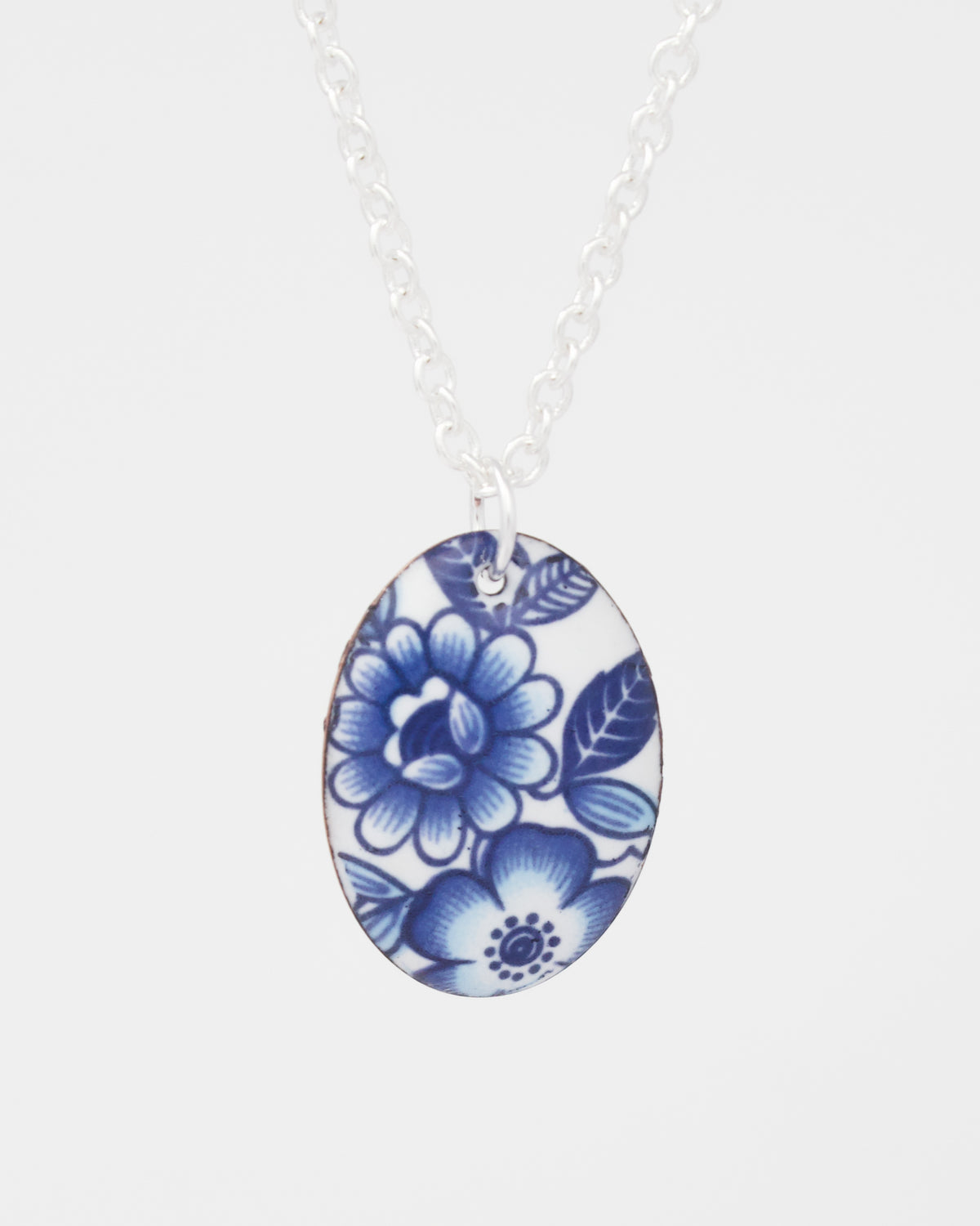 Vintage Revival Necklace. Blue Heritage. Small medallion