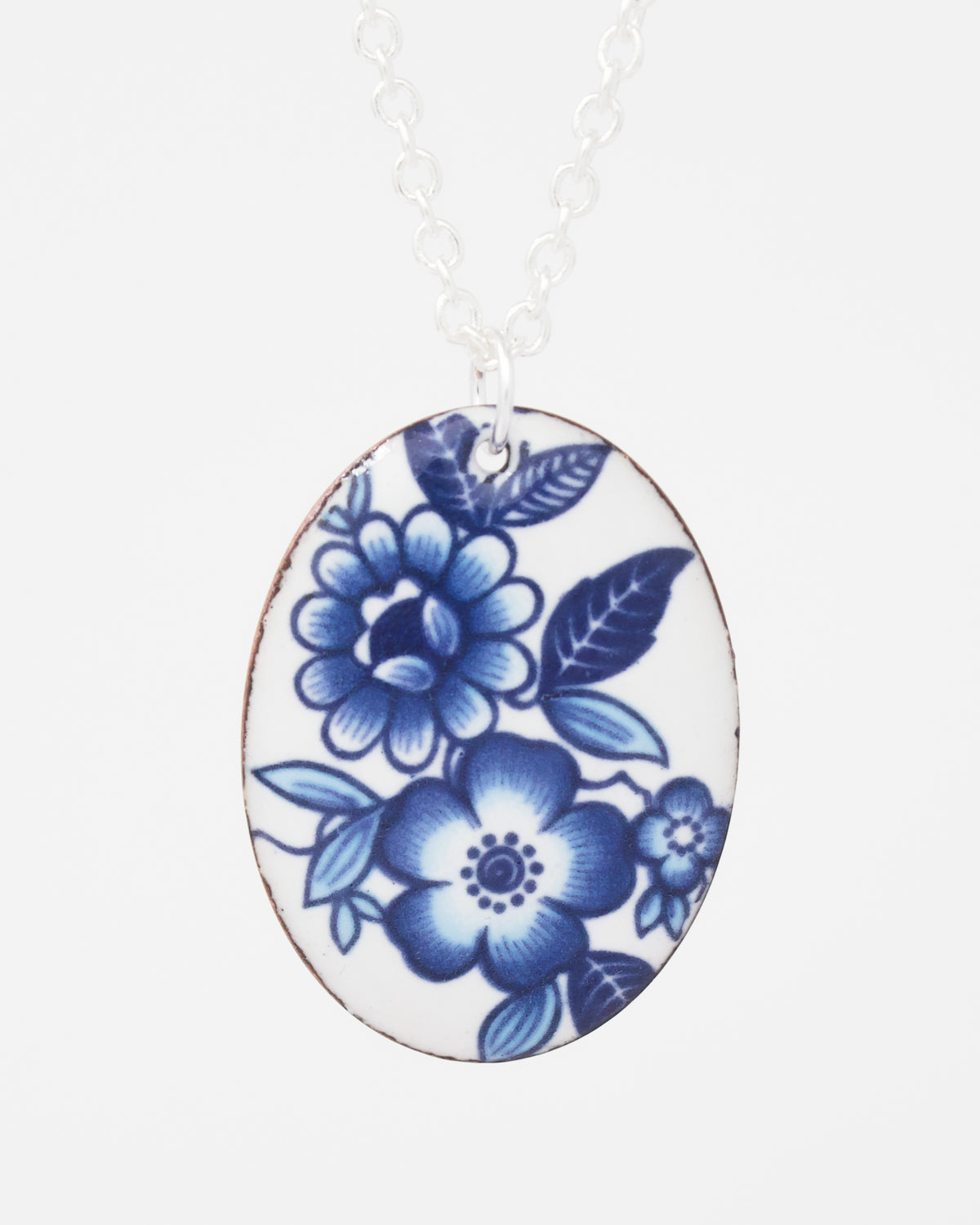 Vintage Revival Necklace, Blue Heritage, Large Medallion