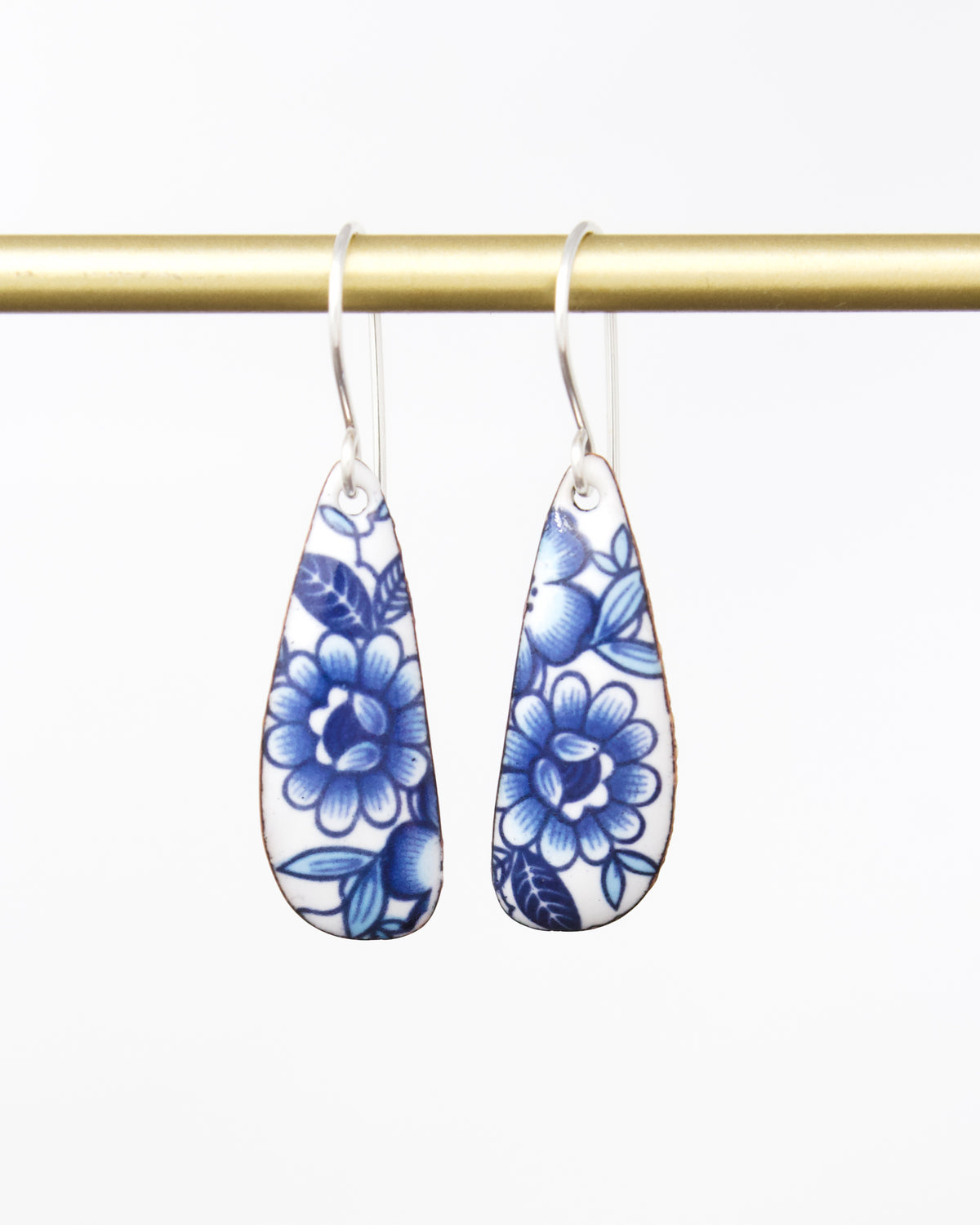 Vintage Revival Earrings. Blue Heritage. Small Drop