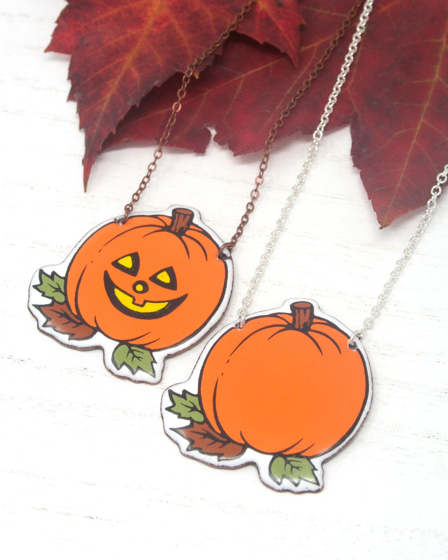 Large Pumpkin or Jack'o' Vintage Revival Necklace [ready to ship]