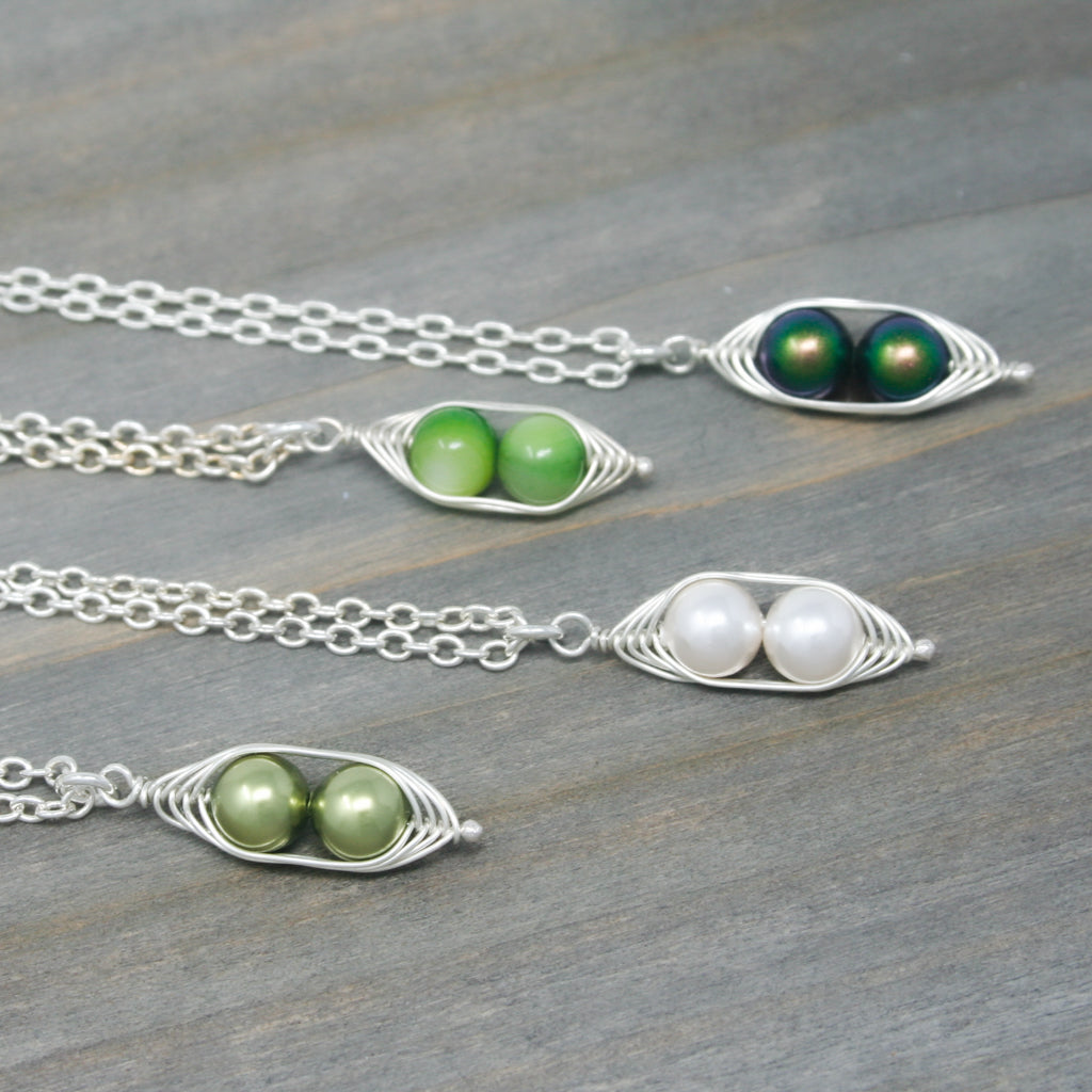 Two peas in a pod necklace [made to order]