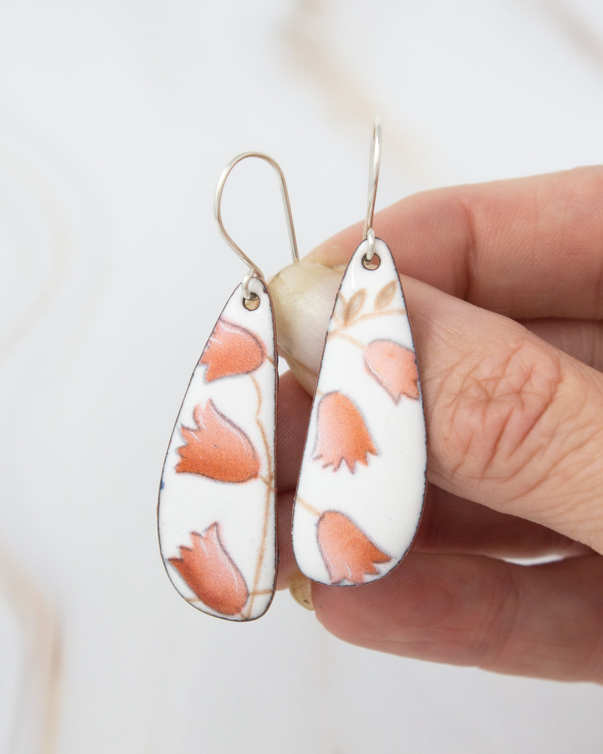 Vintage Revival Earrings, Pink Posy, Large drop