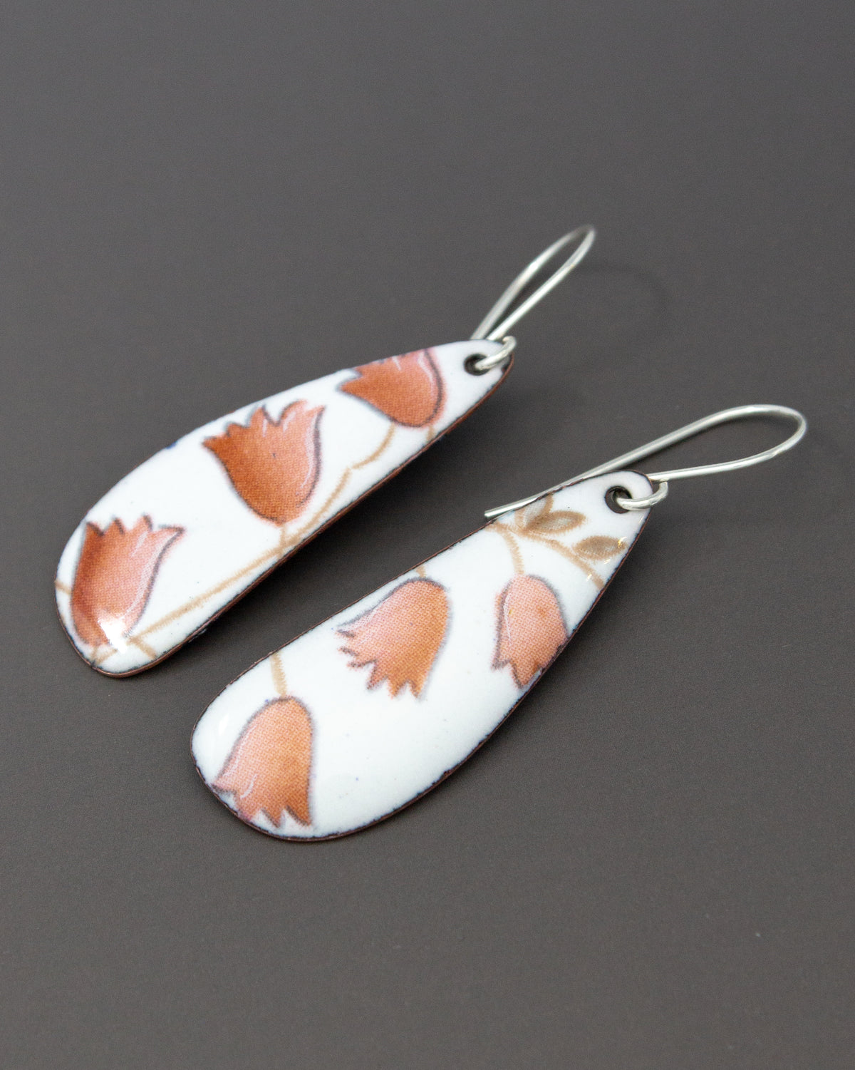 Vintage Revival Earrings, Pink Posy, Large drop