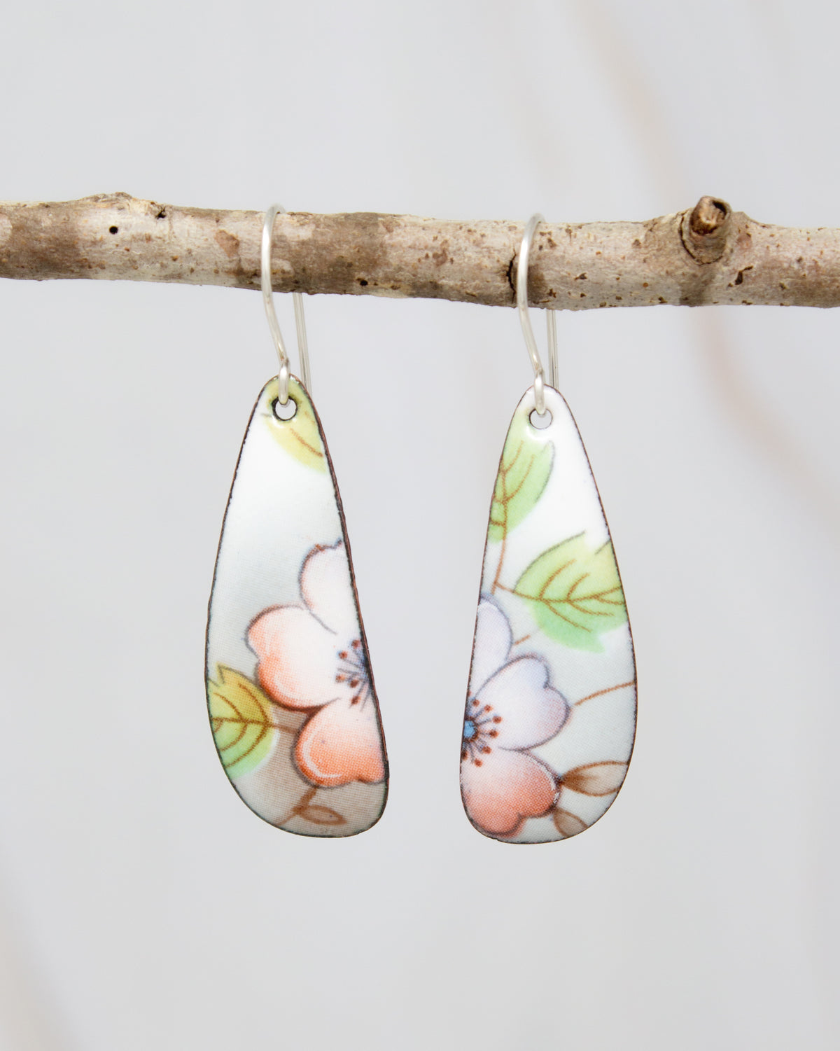 Vintage Revival Earrings, Pink Posy, Large drop