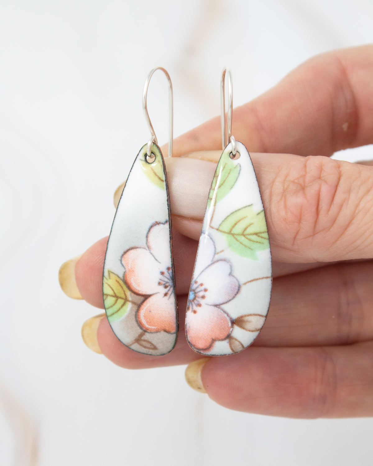 Vintage Revival Earrings, Pink Posy, Large drop