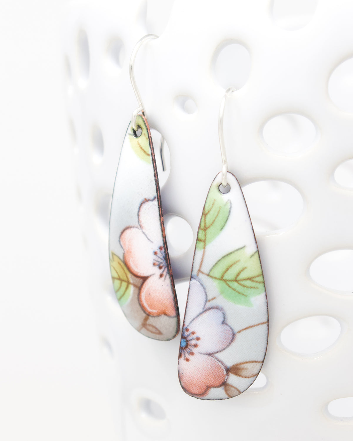 Vintage Revival Earrings, Pink Posy, Large drop