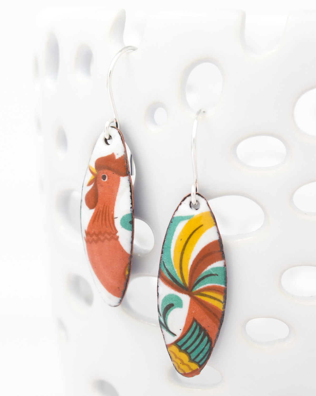 Vintage Revival Earrings, Rooster, Petal