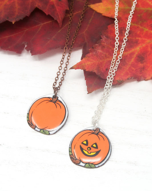 Small Pumpkin or Jack'o' Vintage Revival Necklace [ready to ship]