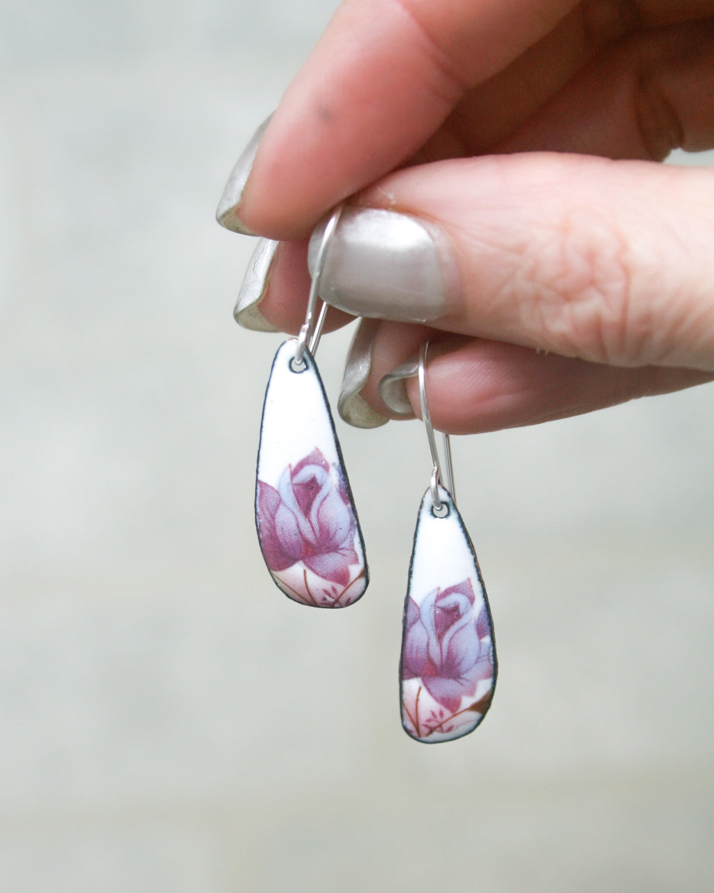 Lilac Rose Small Drop Vintage Revival Earrings [ready to ship]