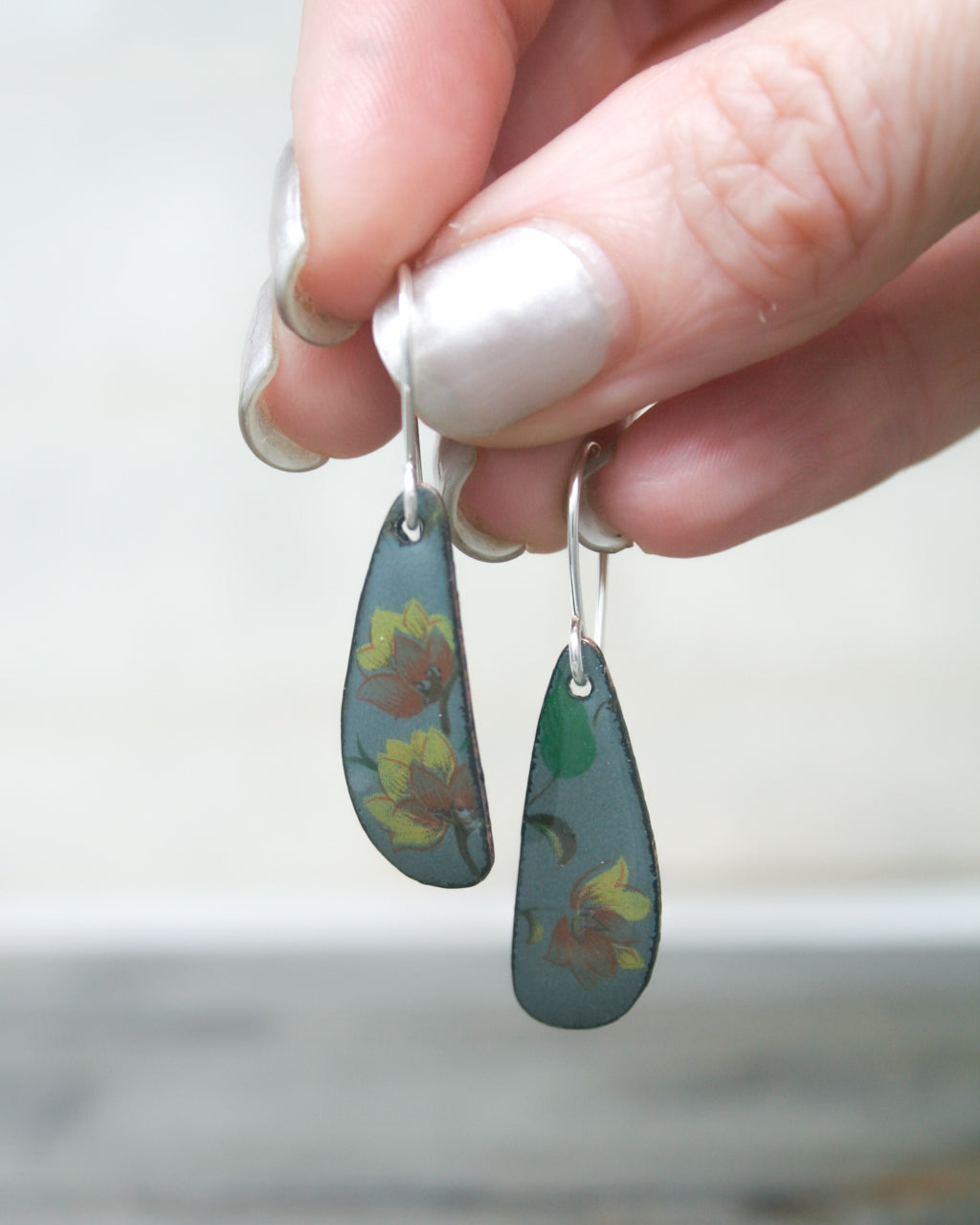 Garden at dusk Small Drop Vintage Revival Earrings [ready to ship]