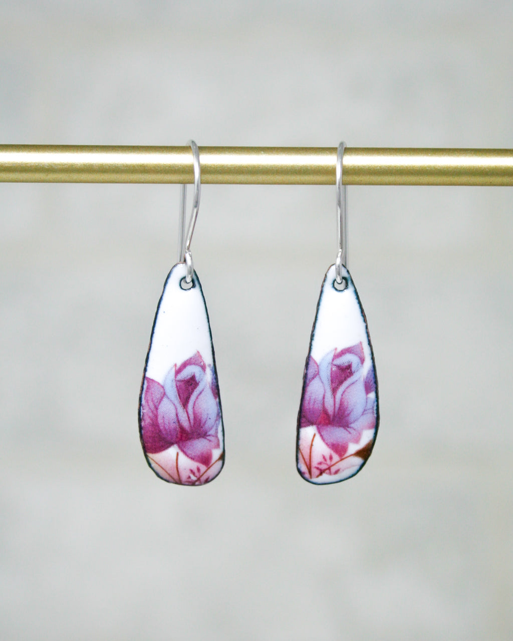 Lilac Rose Small Drop Vintage Revival Earrings [ready to ship]