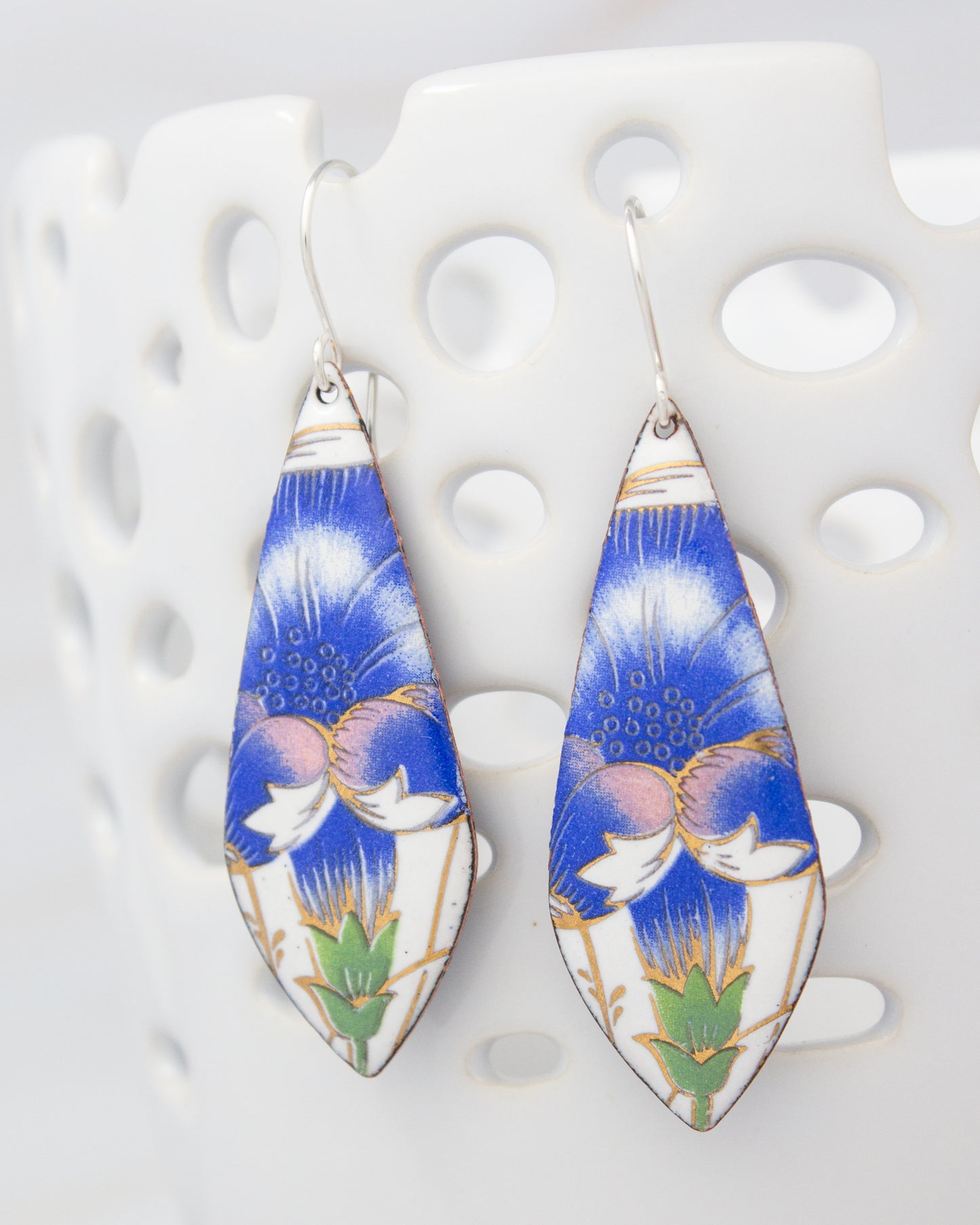 Peace Lotus Vintage Revival Earrings, Leaf