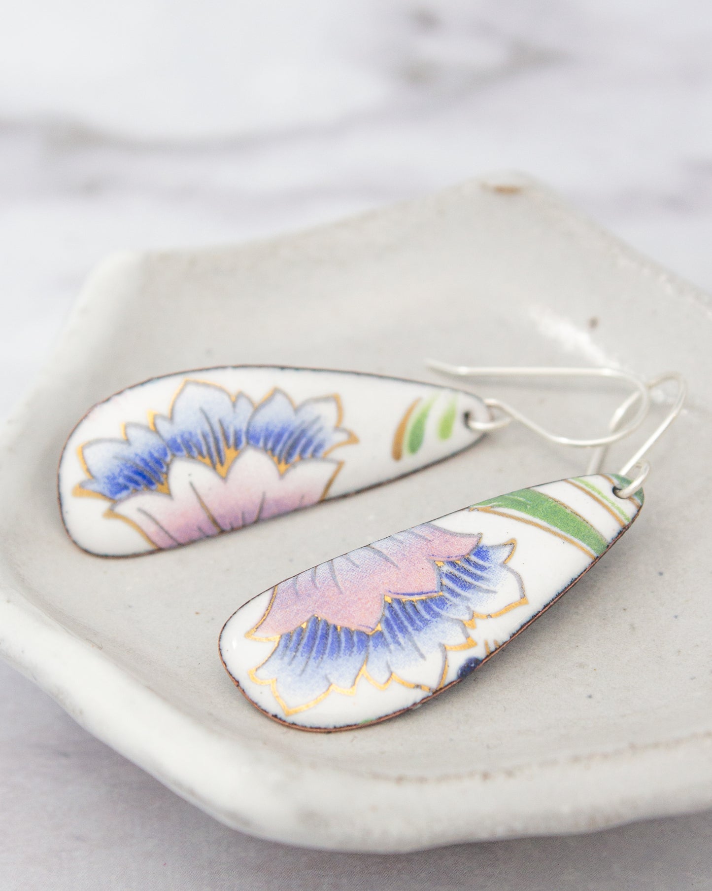 Vintage Revival Earrings, Peace Lotus, Large drop