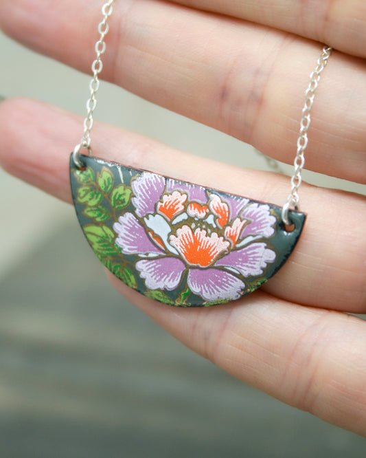 Evening Peony Vintage Revival Necklace [ready to ship]