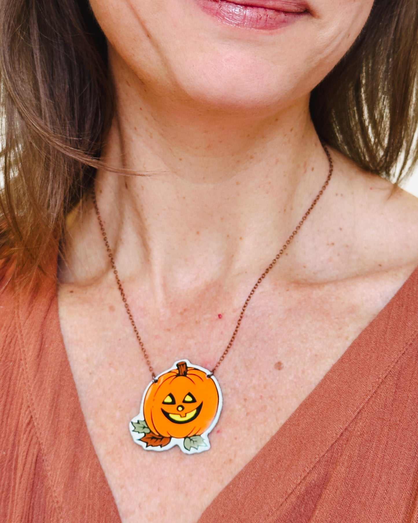 Large Pumpkin or Jack'o' Vintage Revival Necklace [ready to ship]