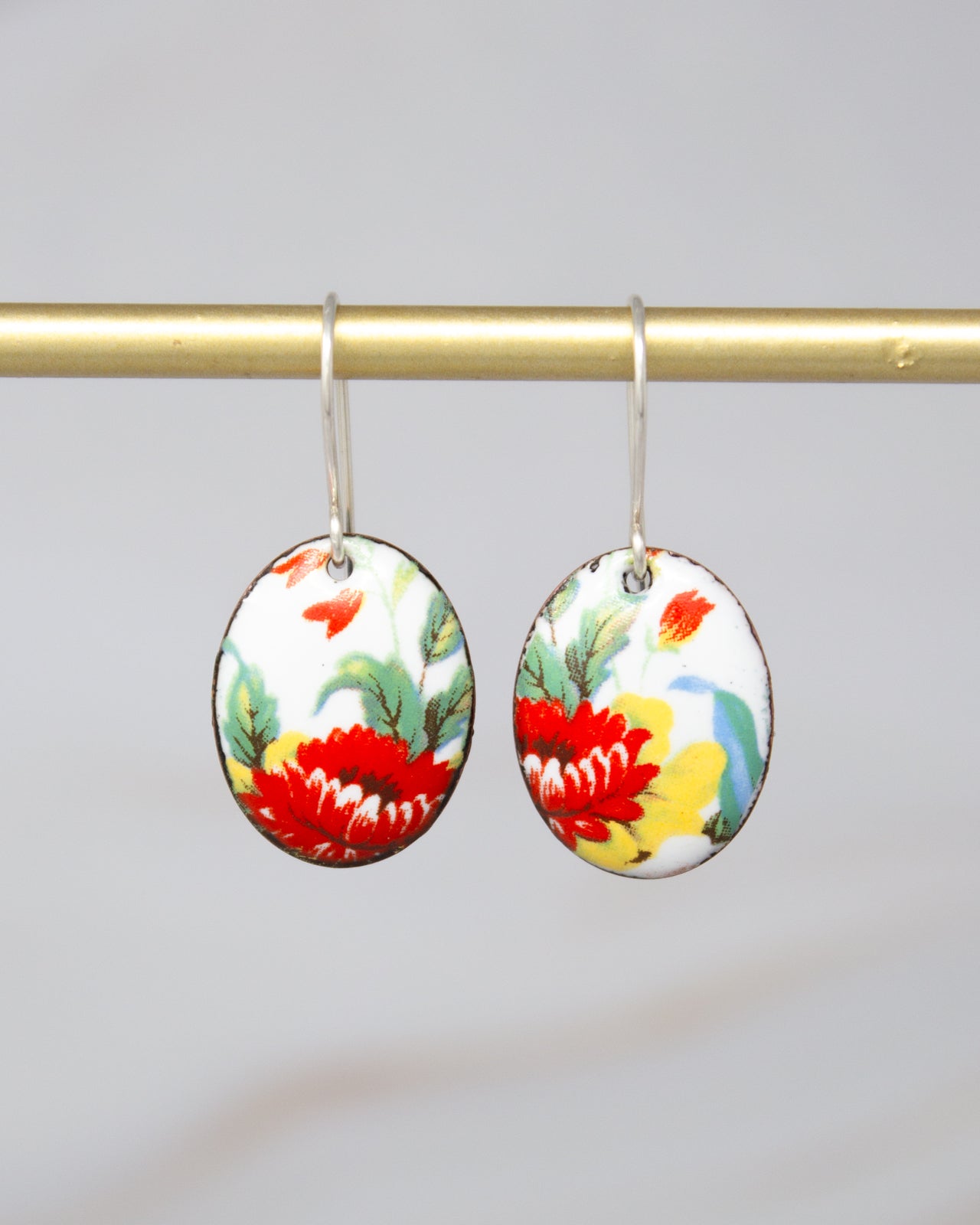 Wildflower Garden Vintage Revival Earrings, Small medallion