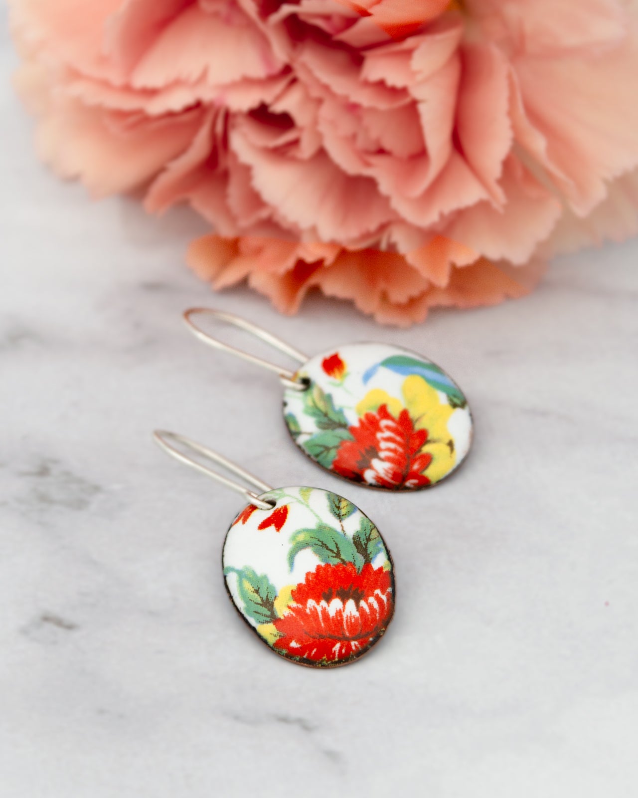 Wildflower Garden Vintage Revival Earrings, Small medallion